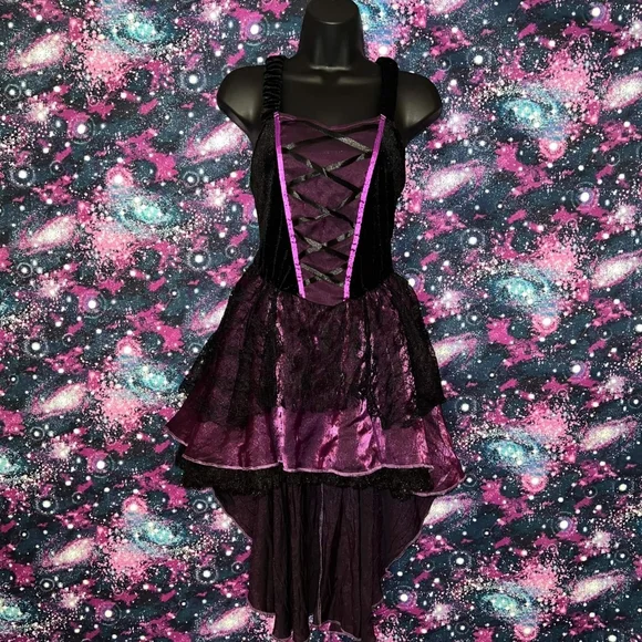 Spirit | Dresses | Purple Black Corset Dress | Poshmark
